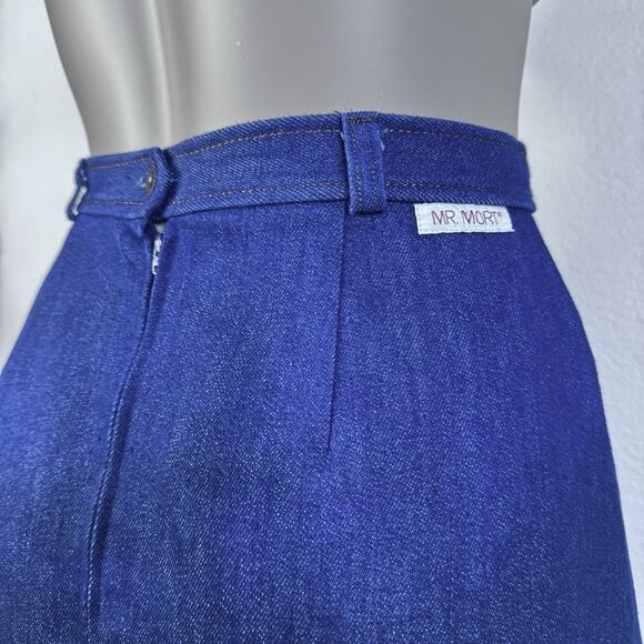 Vintage 70s Mr. Mort Denim Jean Skirt Suit 2 Piece Blazer Jacket & Skirt Set USA - Picture 6 of 12
